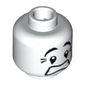 Minifig Head Mime, Scared Look, Black Eyes with White Pupils Print [Blocked Open Stud]