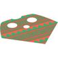 Neckwear Poncho, Half with Green and Terra Cotta Print