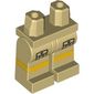 Hips and Tan Legs with Cargo Pockets Front and Yellow Stripes Print