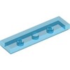 Trans-Dark Blue Tile 1 x 4 with Groove