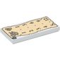 Tile 2 x 4 with Tan Scroll with Black Numbers Print