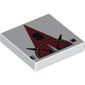 Tile 2 x 2 with Compass South 'S' in Dark Red Pointer Print
