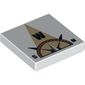 Tile 2 x 2 with Compass West 'W' in Tan Pointer Print