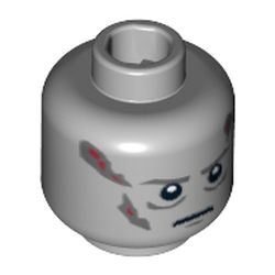 Minifig Head Darth Vader, Scars Gray Left & Right, Gray Eyebrows, White Pupils Print