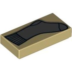 Tile 1 x 2 with Sock Print