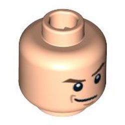 Minifig Head Draco Malfoy, Dual Sided, Smirking / Troubled Print [Blocked Open Stud]