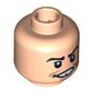 Minifig Head Marcus Flint, Eyebrows, Grin Missing Tooth Print [Blocked Open Stud]