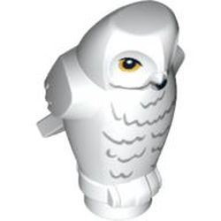 Animal, Bird, Owl Small, Angular Features with Yellow Eyes and Light Bluish Gray Rippled Chest Feathers Print