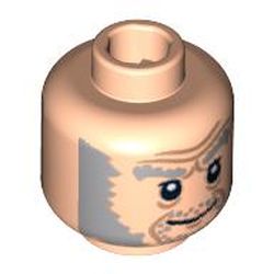 Minifig Head Ollivander, Dual Sided, Smiling / Scared Print [Blocked Open Stud]