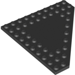 LEGO part 92584 Wedge Plate 10 x 10 Cut Corner [No Centre Studs] in Black