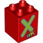 Duplo Brick 2 x 2 x 2 with 'X' and Xylophone Print
