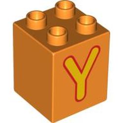 Duplo Brick 2 x 2 x 2 with 'Y' Print
