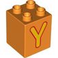 Duplo Brick 2 x 2 x 2 with 'Y' Print