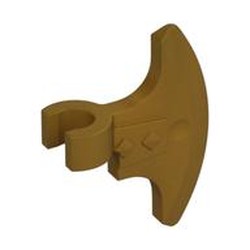 LEGO part 79805 AXE HEAD W HOLE Ø 3.2 in Warm Gold/ Pearl Gold