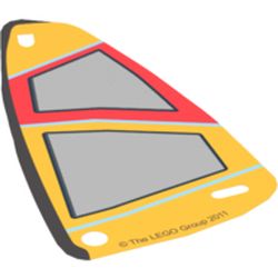Sail, Windsurfer, 6 x 12 Triangle, with Orange and Red Print