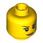 Minifig Head Tennis Player, Pink Lips, Eyelashes and White Pupils Print [Blocked Open Stud]