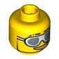 Minifig Head Rapper, Slotted White Sunglasses and Smirk with Gold Teeth Print