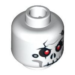 Minifig Head Chopov, Cracked Skull with Holes, Red Holes Print [Blocked Open Stud]