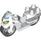 Duplo Motorcycle with Rubber Wheels and Headlights and Blue 'POLICE' Print