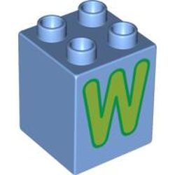 Duplo Brick 2 x 2 x 2 with 'W' Print