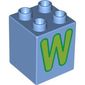 Duplo Brick 2 x 2 x 2 with 'W' Print