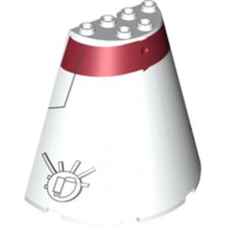 Cone Half 8 x 4 x 6 with Dark Red Stripe Tantive Bridge Bottom Print