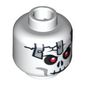 Minifig Head Frakjaw, Cracked Skull with Metal Plates Print [Blocked Open Stud]
