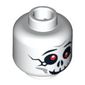Minifig Head Bonezai, Skull Cracked with Red Eyes and Grin Print [Blocked Open Stud]