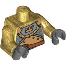Torso Armor, Gold with Crown Print, Pearl Gold Arms, Dark Bluish Gray Hands