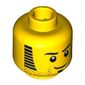 Minifig Head, Beard Stubble with Sideburns, Goatee and Red Scar Print
