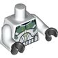 Torso Clone Trooper Armour with Sand Green Markings Print, White Arms, Black Hands