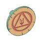 Shield Round Flat with Circle, Triangle and Trident on Gold Background Print
