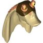 Minifig Head Special, Gungan with Nougat Top and Dark Brown Mask Print