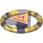 Ring with Centre Triangle with Gold Bands and Triangle Print [Atlantis Key]