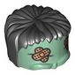 Head Top, Frankenstein Monster with Black Hair and Bandages Print