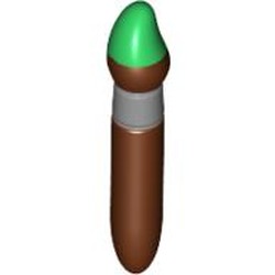 Equipment Paint Brush with Silver Ring and Green Tip Print