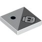 Tile 2 x 2 with 1 Black Dot and Light Bluish Gray Triangle with Skeleton Head Print