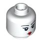 Minifig Head Kimono Girl, Thin Eyebrows, Red Small Lips, White Pupils Print