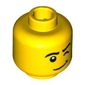 Minifig Head Sailor, Eyebrows, Raised Left Eyebrow, Winkered Left Eye, White Pupil Print [Blocked Open Stud]