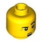 Minifig Head Artist, Eyebrows, Raised Left Eyebrow, Goatee, White Pupils Print