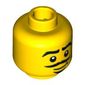 Minifig Head Musketeer, Eyebrows, Black Goatee and Moustache, White Pupils Print [Blocked Open Stud]