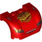 Vehicle Body, Wheel Arch / Mudguard 3 x 4 x 1 2/3 Curved with Front with Headlights, Open Mouth Grille, Lightning Bolts and 'Rust-eze' Print (8486)