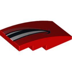 Slope Curved 4 x 2 No Studs with Smiling Mouth Right Half Print