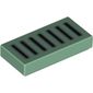 Tile 1 x 2 with Thin Black Grill Lines with Light Bluish Gray Outline Print