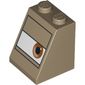 Slope 65° 2 x 2 x 2 with Bottom Tube and Eye, Brown in White Rectangle Print (Sarge)