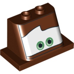 Windscreen 2 x 3 x 2 with 2 x 4 Base with Green Eyes on White Background Right Brow Raised Print (Mater)