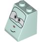 Slope 65° 2 x 2 x 2 with Bottom Tube and Eyes, Gray and Crooked Smile Print