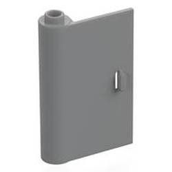 LEGO part 58381 LEFT DOOR W/KNOB HINGE 1X3X4 in Medium Stone Grey/ Light Bluish Gray