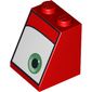 Slope 65° 2 x 2 x 2 with Bottom Tube and Eye, Green, Right Print (Mack)