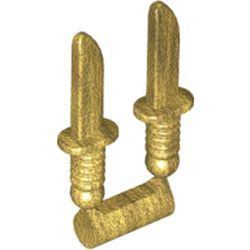 LEGO part 44658 2 KNIVES in Warm Gold/ Pearl Gold